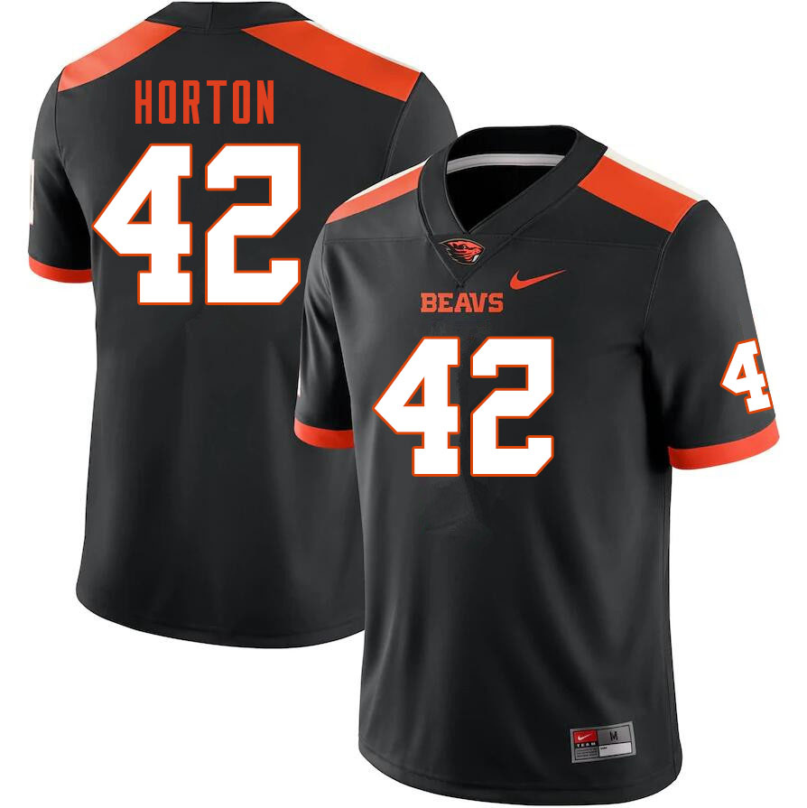 Men #42 Logan Horton Oregon State Beavers College Football Jerseys Sale-Black - Click Image to Close